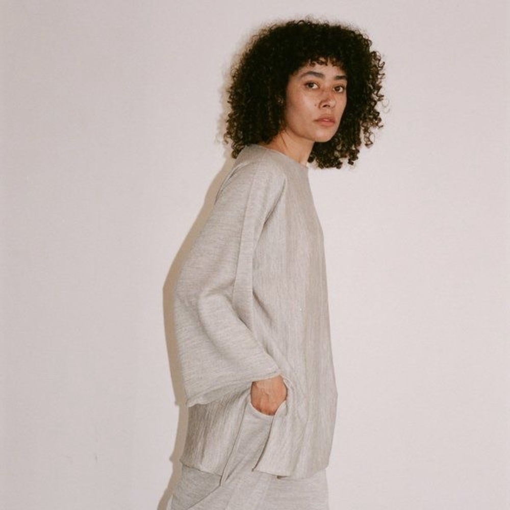 Lauren Manoogian Light Gray Oversized Knit Sweater